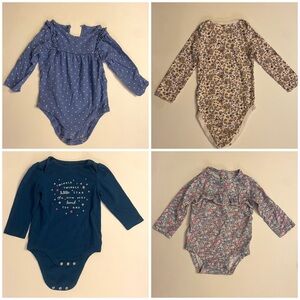 Baby girl Blue floral and stars long sleeves mix brands